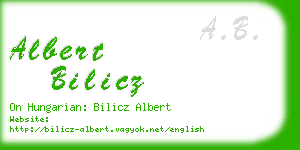 albert bilicz business card